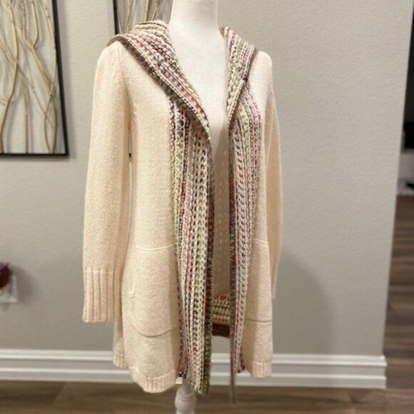 ANTHROPOLOGIE "Angel of the North" Rainbow Hooded Cardigan - Picture 1 of 15